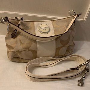 Coach Tan and White Crossbody